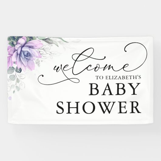 Succules Greenery Baby Shower Begrüßungsbanner Banner (Horizontal)