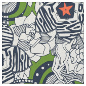 Succules grüner Orangenstern Stoff (Nahaufnahme)