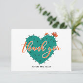 Succules Heart Brautparty Flat Vielen Dank Dankeskarte (Stehend Vorderseite)