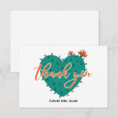 Succules Heart Brautparty Flat Vielen Dank Dankeskarte (Vorne/Hinten)