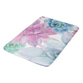 Succules Modern Chic Fiesta Garden Floral Weiß Badematte (Schrägansicht)