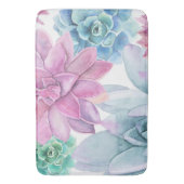 Succules Modern Chic Fiesta Garden Floral Weiß Badematte (Vorderseite Vertikal)