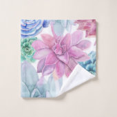 Succules Modern Chic Fiesta Garden Floral Weiß Badhandtuch Set (Waschlappen)