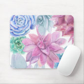 Succules Modern Chic Fiesta Garden Floral Weiß Mousepad (Mit Mouse)