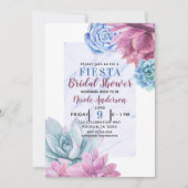 Succules Modern Chic Marmor Brautparty Fiesta Einladung (Vorderseite)