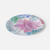 Succules Modern Chic Marmor Brautparty Fiesta Pappteller (Schrägansicht)