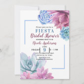 Succules Modern Chic White Brautparty Fiesta Einladung (Vorderseite)