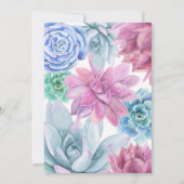 Succules Modern Chic White Brautparty Fiesta Einladung (Rückseite)