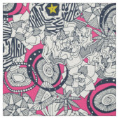 Succules pink chartreuse star stoff (Muster)