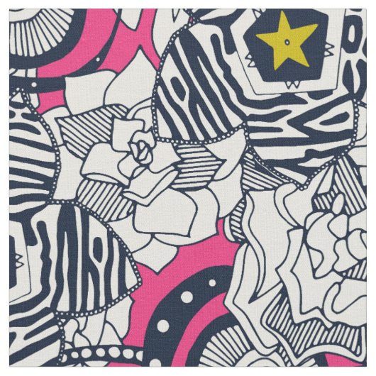 Succules pink chartreuse star stoff (Nahaufnahme)