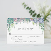 Succulous RSVP card Einladung (Stehend Vorderseite)