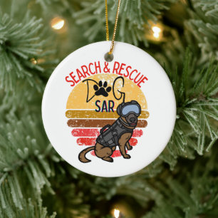 Such- und Rettungsmannschaft SAR K-9 Berufliche Hu Keramik Ornament