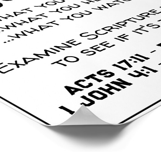 Suchbegriff Weiß mit schwarzem Skript Poster (Ecke)