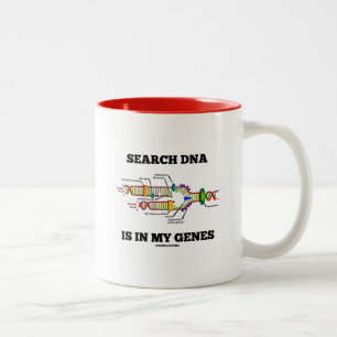 Suche DNS ist in meinen Genen (DNS-Reproduktion) Zweifarbige Tasse