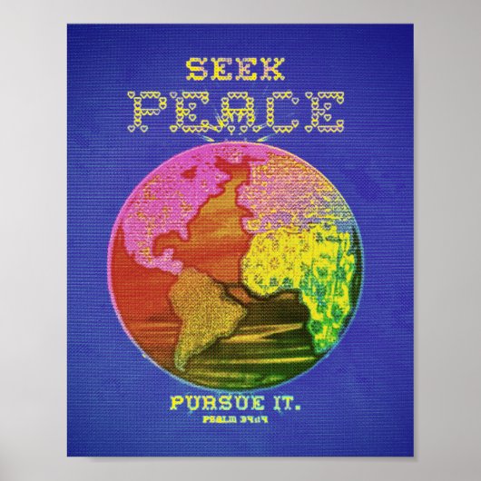 Suche Frieden Erde Poster (Vorne)