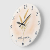 Suche Gnade – Wasserfarben-Weizen-Serenity-Uhr Große Wanduhr (Winkel)