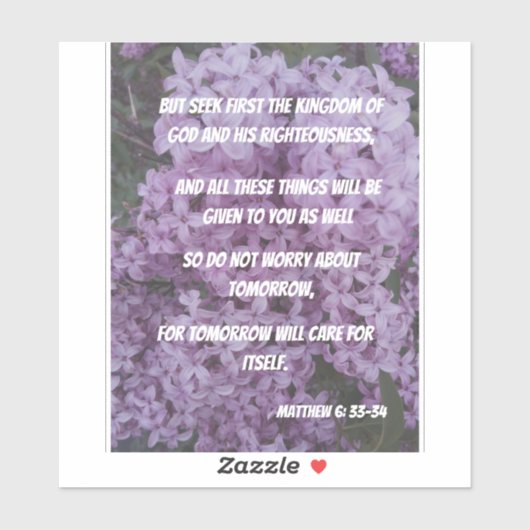 Suche Gott und mach dir keine Sorgen um große Bibe Aufkleber (Blatt)