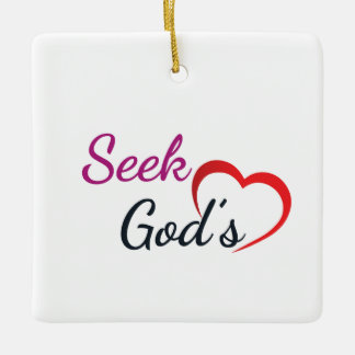 Suche Gottes Herz - Quadratisch Keramikornament
