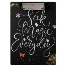 Suche jeden Tag nach Magie - Glam Glitter Clipboar