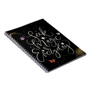 Suche jeden Tag nach Magie - Glitter Glam Notizbuc Notizblock
