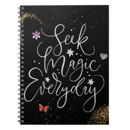 Suche jeden Tag nach Magie - Glitter Glam Notizbuc Notizblock