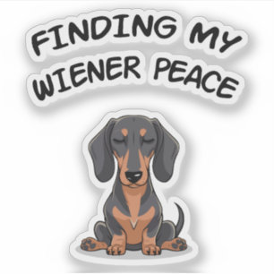 Suche meine Dackel Frieden Funny Dackel Geschenk Aufkleber