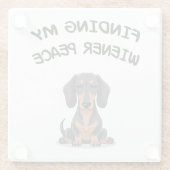 Suche meine Dackel Frieden Funny Dackel Geschenk Glasuntersetzer (Rückseite)