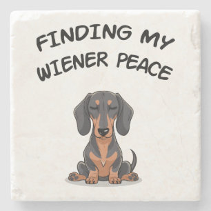 Suche meine Dackel Frieden Funny Dackel Geschenk Steinuntersetzer