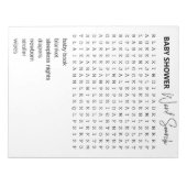 Suche nach Baby Showspielern Notizblock (Vorderseite)