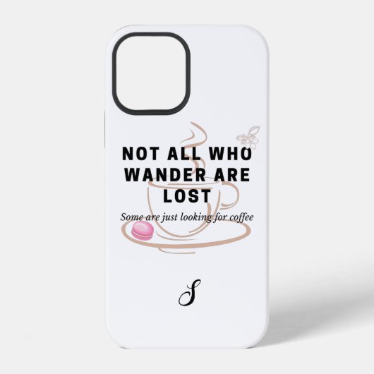 Suche nach Coffee Quote Monogram iPhone Hülle (Rückseite)
