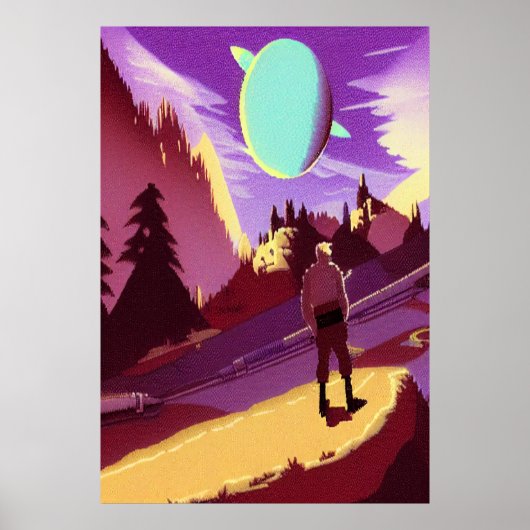 Suche nach dem verlorenen Planeten | AI Art Poster (Vorne)