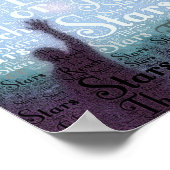 Suche nach den Sternen typografische Wörter Poster (Ecke)