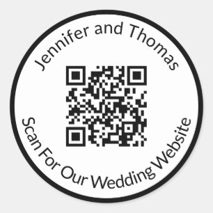 Suche nach der Website für Hochzeiten Schwarzweiß  Runder Aufkleber