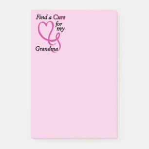 Suche nach einer Heilung/Herz/Oma...Brustkrebs Post-it Klebezettel