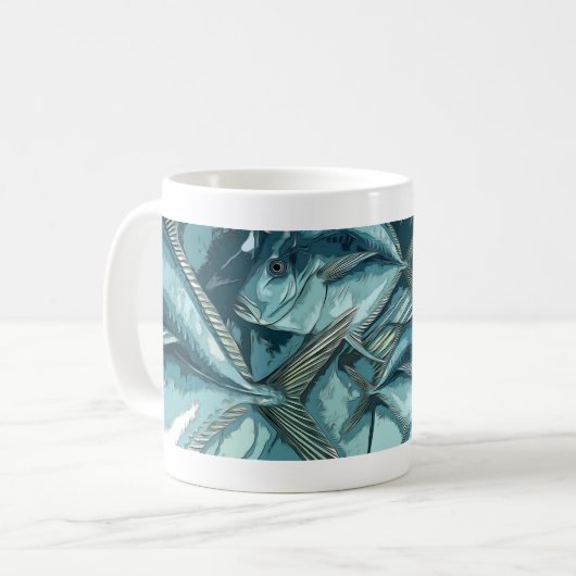 Suche nach Fischgrafik Kaffeetasse (Vorderseite Links)