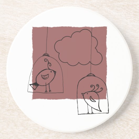 Suche nach Freiheit Sandstein Untersetzer (Vorne)