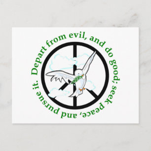 Suche nach Frieden und folge ihr christliches Gesc Postkarte