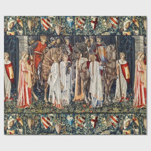 Suche nach Heiligem Gral, Bewahrung, Ritterabfahrt Geschenkpapier (Flach)