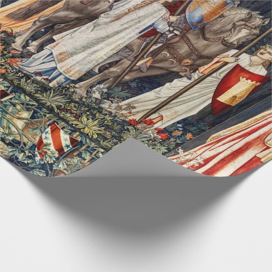 Suche nach Heiligem Gral, Bewahrung, Ritterabfahrt Geschenkpapier (Ecke)