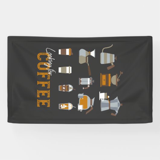 Suche nach köstlichen Kaffee-Drinks Banner (Horizontal)