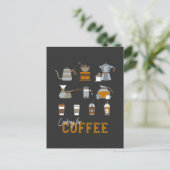 Suche nach köstlichen Kaffee-Drinks Postkarte (Stehend Vorderseite)
