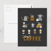 Suche nach köstlichen Kaffee-Drinks Postkarte (Vorne/Hinten)