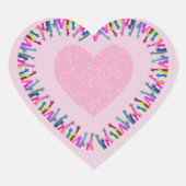 Suche nach Liebe Herz-Aufkleber (Vorderseite)