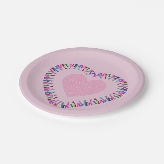 Suche nach Liebe Pappteller (Schrägansicht)