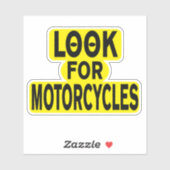 Suche nach Motorrädern Aufmerksamkeit Design Aufkleber (Blatt)