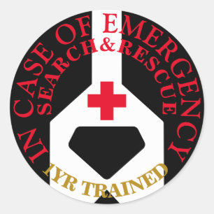 Suche+Rettungshund 1 Jahr trainiert Runder Aufkleber