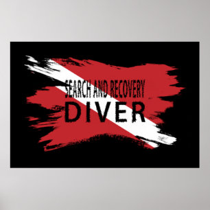 Suche und Erholung Diver, Taucherniederlage, Scuba Poster