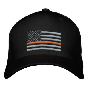 Suche und Rettung der dünnen Orange Line US-Flagge Bestickte Baseballkappe