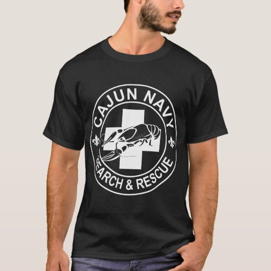 Suche und Rettung der Marine von Cajun T-Shirt (Vorderseite)