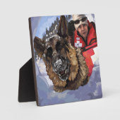 Suche und Rettung deutscher Schafe im Schnee Fotoplatte (Vorderseite)